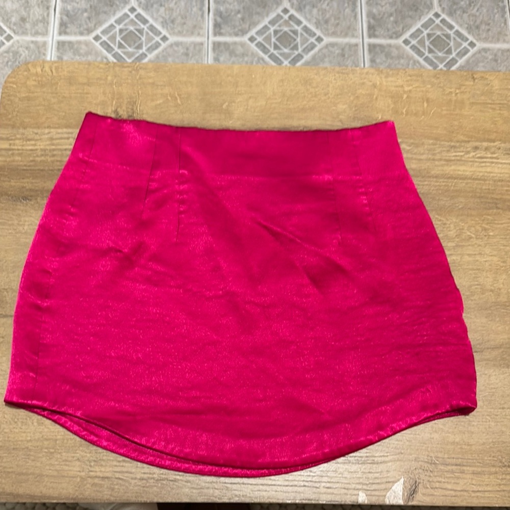 M Zara Pink High-Low Bubble Mini Skirt